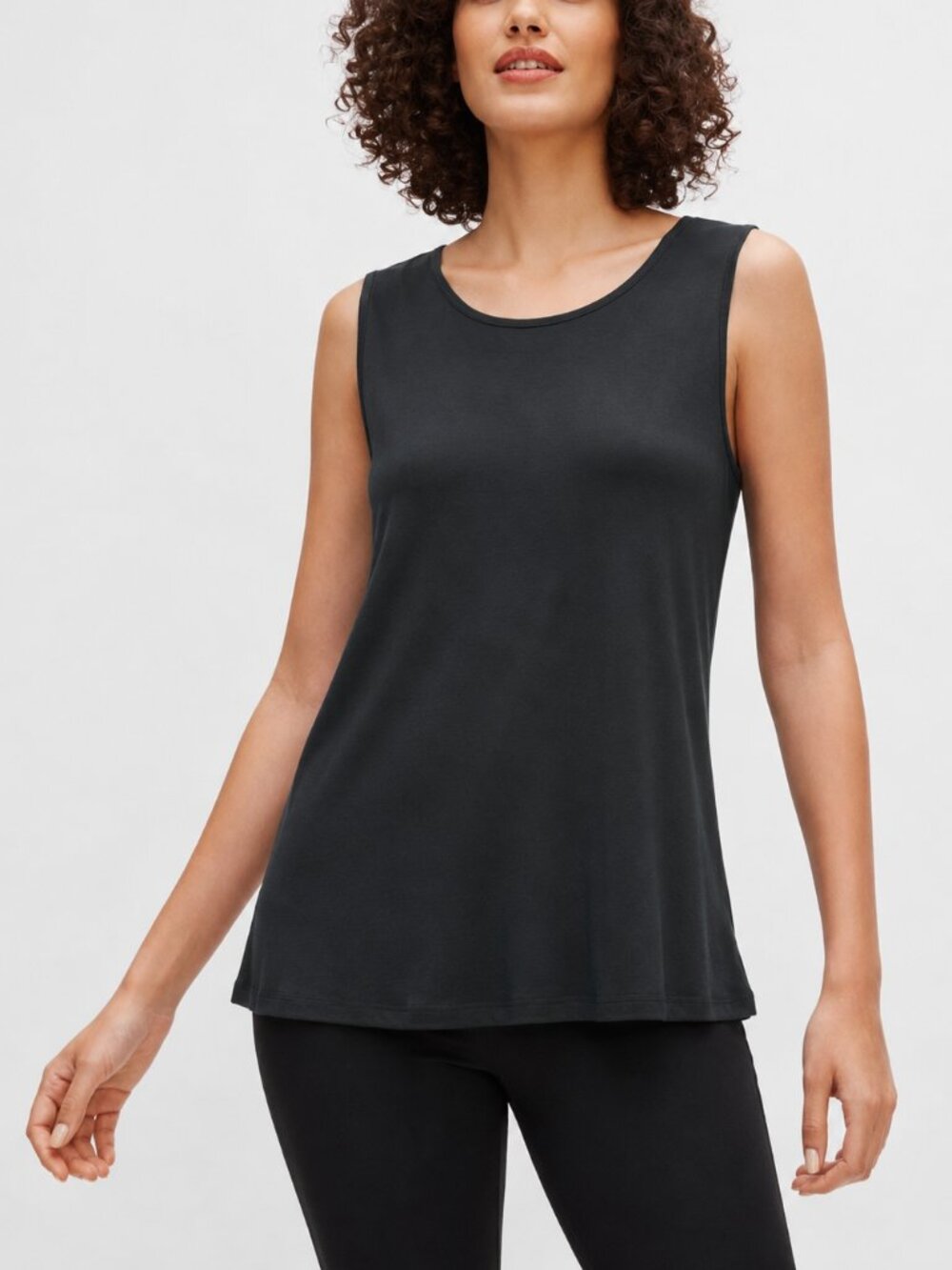 Eileen Fisher Lightweight Viscose Jersey Scoop Neck Sleeveless Top XL Minimalist - Picture 1 of 11